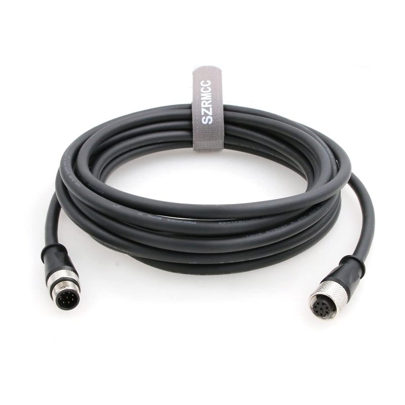 SZRMCC M12 A Code 8 Pin Male to Female Connector Sensor Cable High Flex Waterproof Actuator Cable for Cognex in-Sight Vision System Industrial Camera Automation Device Network (25m) - Image 1